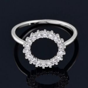 New white gold plated Round Ring